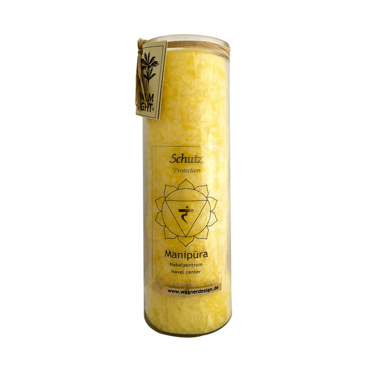 Gelbe Solarplexus Chakra Kerze Manipura von Wagner Life Design