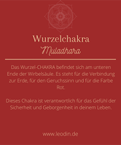 Infografik zur Bedeutung des Wurzelchakras Muladhara