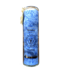 Hellblaue Halschakra Kerze Visuddha von Wagner Life Design