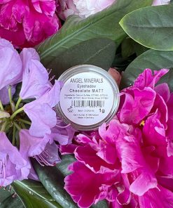 Rückseite des Angel Minerals Chocolate Matt Eyeshadows mit Inhaltsstoffen