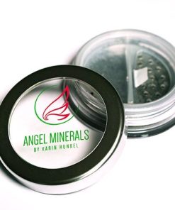 Geöffneter Angel Minerals Mineral Eyeshadow Dark Green mit Siebeinsatz