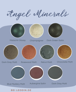 Farbübersicht der Angel Minerals Eyeshadows bei LEODIN