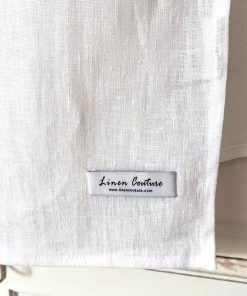 Detailansicht weißes Halstuch aus Leinen Ökotex von Linen Couture