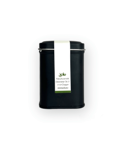 Gesichtsmaske als Pulver zum selbst anrühren von Jolu mit Matcha und Rügener Heilkreide. Naturkosmetik, Rückseite