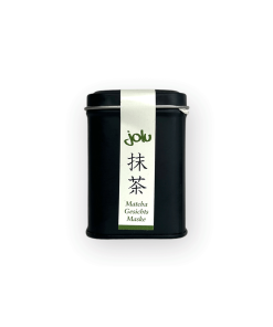 Gesichtsmaske als Pulver zum selbst anrühren von Jolu mit Matcha und Rügener Heilkreide. Naturkosmetik
