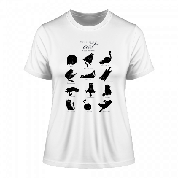 Damen organic T‑Shirt „Catmoods“ Black Print