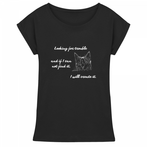 Damen T-Shirt "looking for trouble" - Womens Extended Shoulder T-Shirt