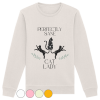 naturweisses Cat Lady Sweatshirt Damen mit stylishem Katzenmotiv und Schriftzug
