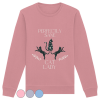 Rosa Cat Lady Sweatshirt Damen mit minimalistischem Katzenmotiv und Schriftzug