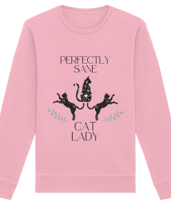 rosa Cat Lady Sweatshirt Damen mit stylishem Katzenmotiv und Schriftzug