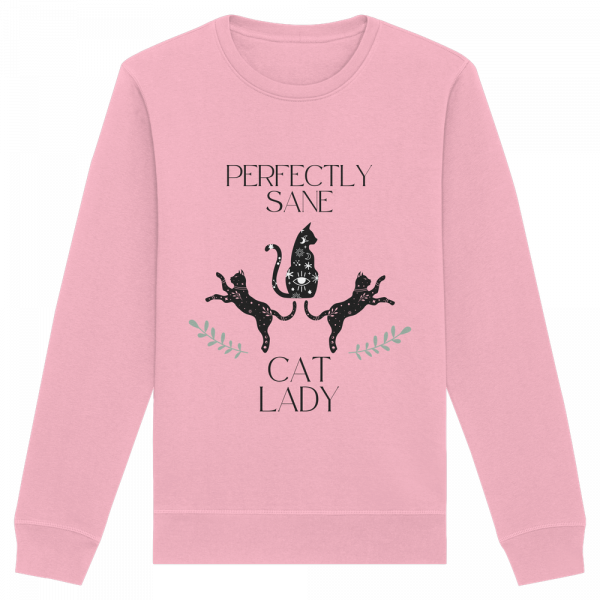 rosa Cat Lady Sweatshirt Damen mit stylishem Katzenmotiv und Schriftzug