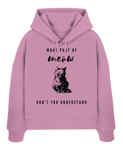 Rosa Katzen Hoodie Damen mit Meow Spruch und Katze von LEODIN Design