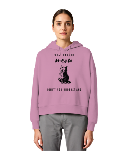 Model trägt rosa Katzen Hoodie Damen mit lustigem Katzenmotiv