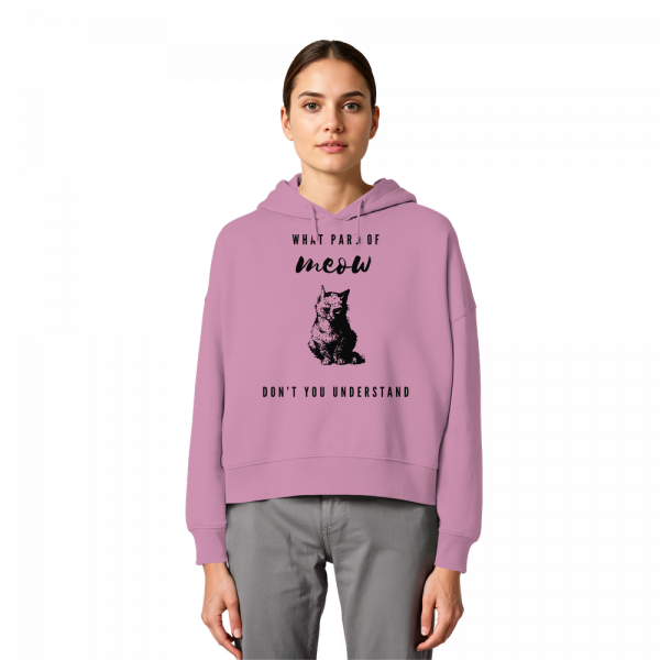 Model trägt rosa Katzen Hoodie Damen mit lustigem Katzenmotiv