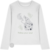 Weißes Katzen Longsleeve Damen mit spirituellem Follow Your Soul Motiv