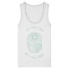 Weißes Tank Top Damen mit mintfarbenem Let the Sea Set You Free Print