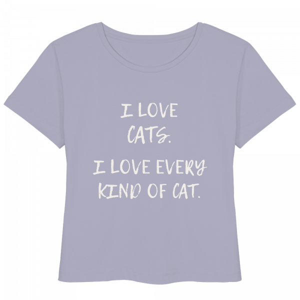 lilanes Katzenliebhaber Shirt mit Aufdruck „I love every kind of cat“ aus Bio-Baumwolle