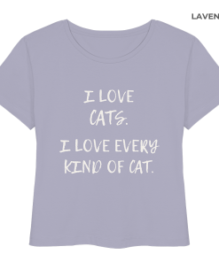 lilanes Katzenliebhaber Shirt mit Aufdruck „I love every kind of cat“ aus Bio-Baumwolle