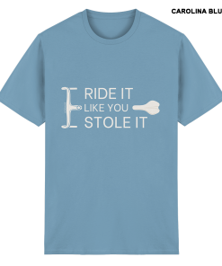 Graublaues Fahrrad Shirt unisex mit lustigem Rennrad Statement und Grafik