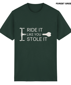 Grünes Cycling Shirt unisex mit humorvollem Fahrrad Spruch und minimalistischer Grafik