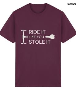 Rotbraunes Fahrrad T-Shirt unisex mit Bike Spruch und minimalistischem Motiv