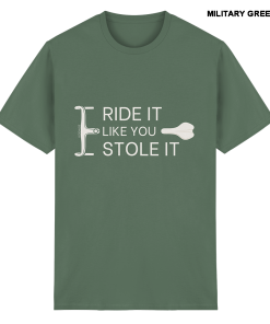 Olivgrünes Fahrrad T-Shirt unisex mit humorvollem Rennrad Spruch