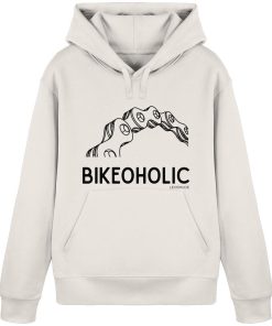 Vintage weißer Rennrad Hoodie unisex mit minimalistischer Fahrradgrafik