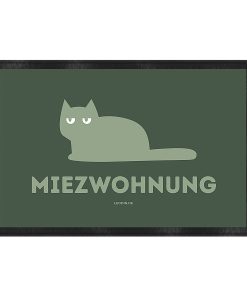 Katzen Fußmatte Miezwohnung Dunkelgrün – Leodin Design