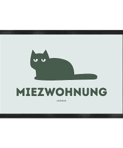 Katzen Fußmatte grün "Miezwohnung Salbei" – Leodin Design