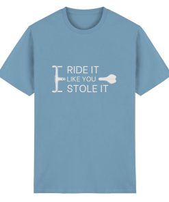 Graublaues Fahrrad Shirt unisex mit lustigem Rennrad Statement und Grafik