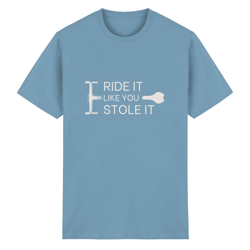 Graublaues Fahrrad Shirt unisex mit lustigem Rennrad Statement und Grafik