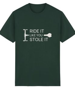 Grünes Cycling Shirt unisex mit humorvollem Fahrrad Spruch und minimalistischer Grafik