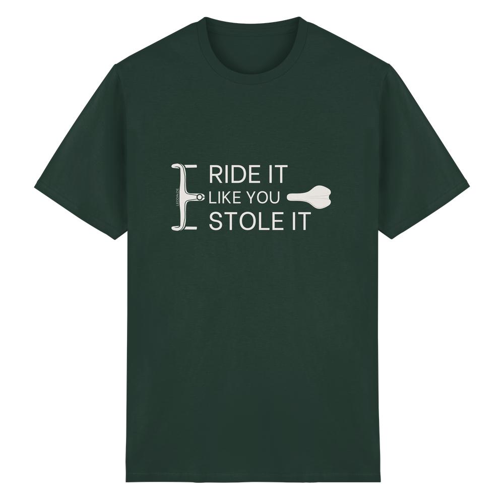 Grünes Cycling Shirt unisex mit humorvollem Fahrrad Spruch und minimalistischer Grafik