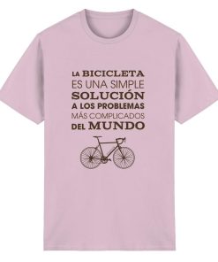 Hellrosa Bike Lover Shirt unisex mit spanischem Rennrad Spruch und Fahrradgrafik