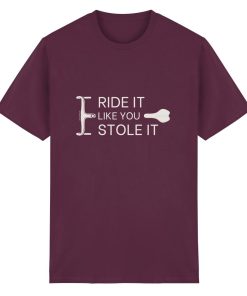 Rotbraunes Fahrrad T-Shirt unisex mit Bike Spruch und minimalistischem Motiv