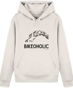 Vintage weißer Rennrad Hoodie unisex mit minimalistischer Fahrradgrafik