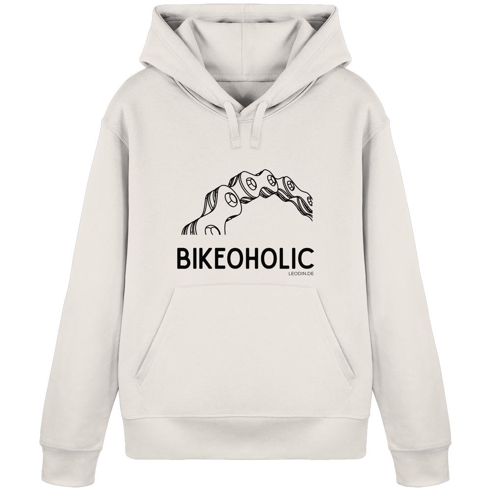 Vintage weißer Rennrad Hoodie unisex mit minimalistischer Fahrradgrafik