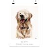 Digitale Hundeillustration mit dem Spruch „Be Happy. It Drives People Crazy.“ von LEODIN als hochwertiger Fine Art Print.