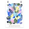 Handgemalte florale Aquarellillustration in Rosa-, Blau- und Grüntönen mit dem Spruch „Vielleicht warst du die ganze Zeit schon auf dem Weg zu dir.“ von LEODIN.