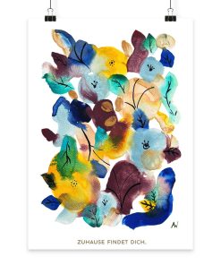 Botanischer Aquarell Artprint „Zuhause findet dich.“ – DIN A3
