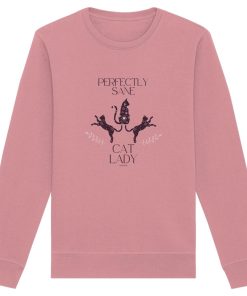 altrosa Sane Cat Lady Sweatshirt Damen mit lustigem Katzenmotiv und Schriftzug