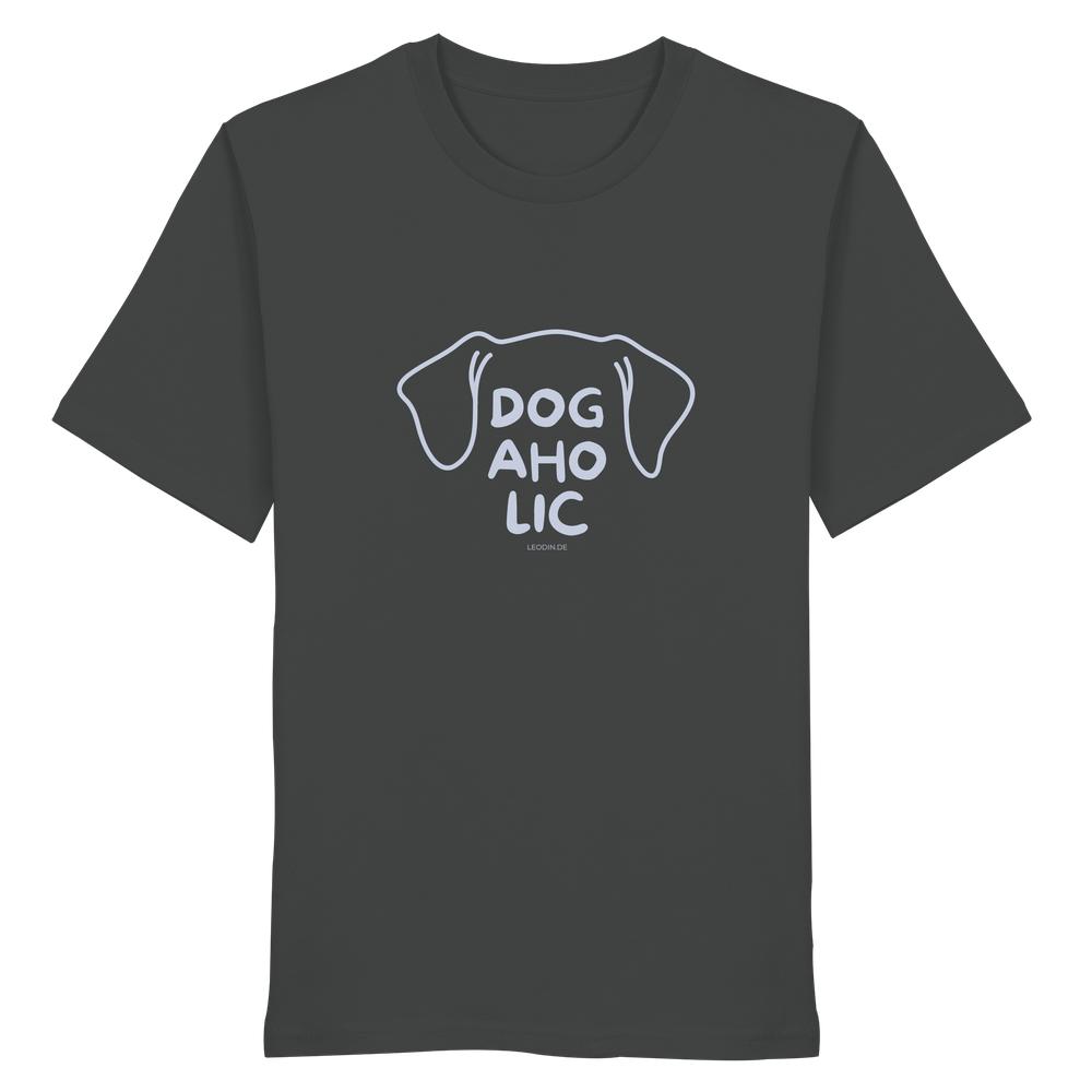 Anthrazitfarbenes T-Shirt mit minimalistischem Hundekopf-Print