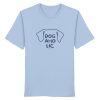 Graublaues T-Shirt mit minimalistischem Hundekopf-Print