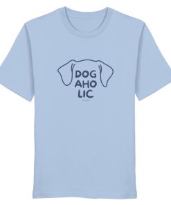 Graublaues T-Shirt mit minimalistischem Hundekopf-Print