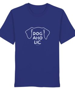 Dunkelblaues T-Shirt mit minimalistischem Hundekopf-Print —