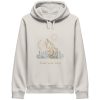 Vintage weißer Katzen Hoodie mit spirituellem Katzenmotiv und Schriftzug