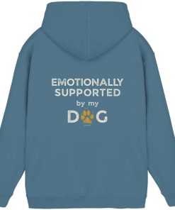 Airforce Blue Hunde Hoodie mit Emotionally Supported Rückenprint