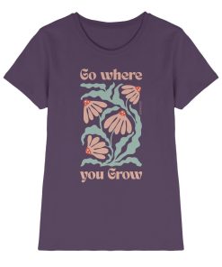 Violettes Damen Shirt mit Go where you grow Print