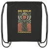 Schwarze Flowerchild Gym Bag mit Be Wild Motiv