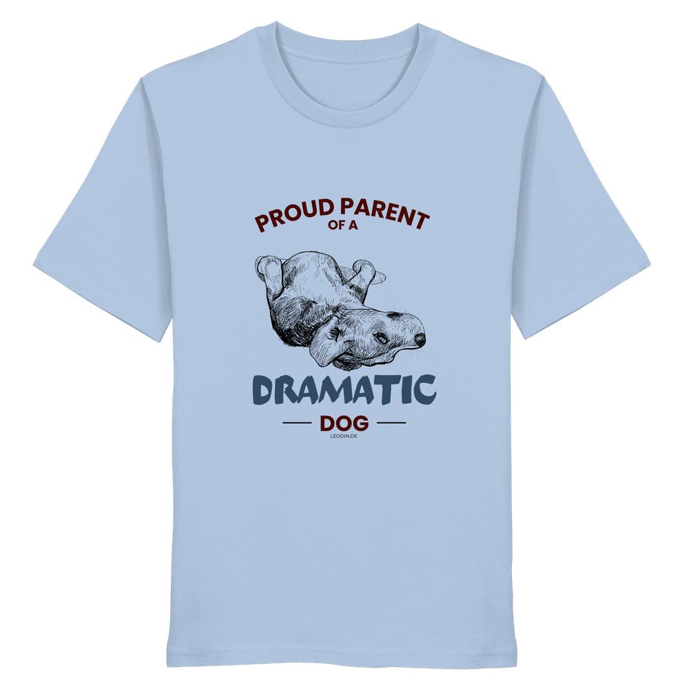 Hellblaues Unisex Hunde Shirt mit Dramatic Dog Hundemotiv